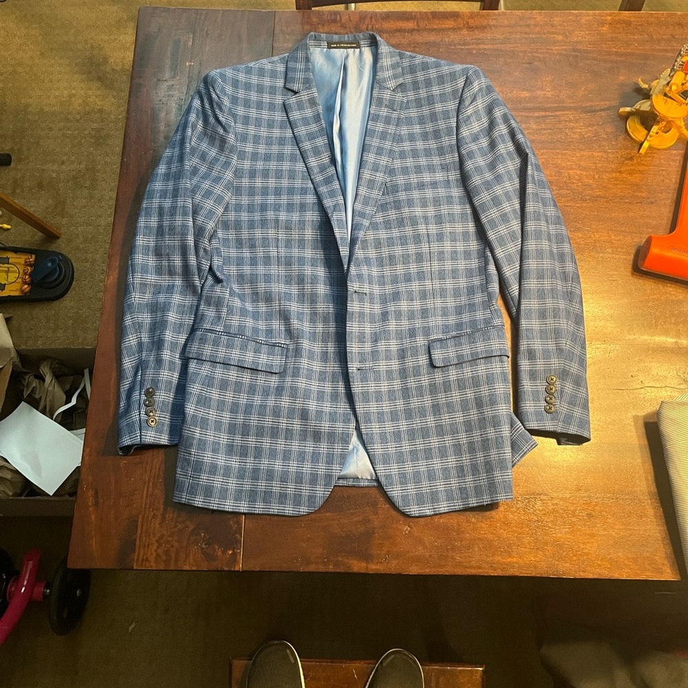 Perry Ellis Classic Blue Checkered Blazer
